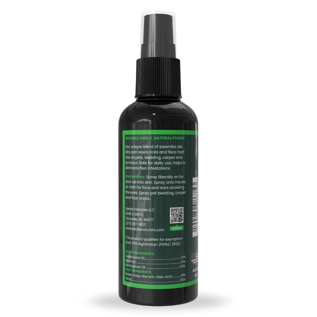 FLEA & TICK SPRAY FOR DOGS, LEMONGRASS - 4 OZ