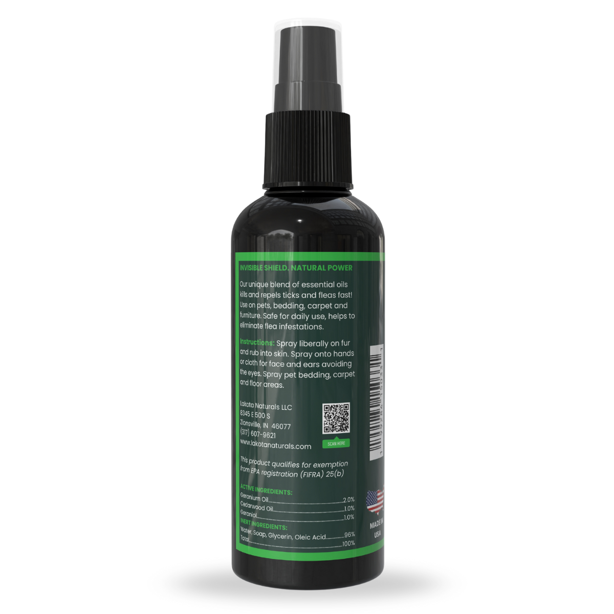FLEA & TICK SPRAY FOR DOGS, ROSE GERANIUM - 4 OZ