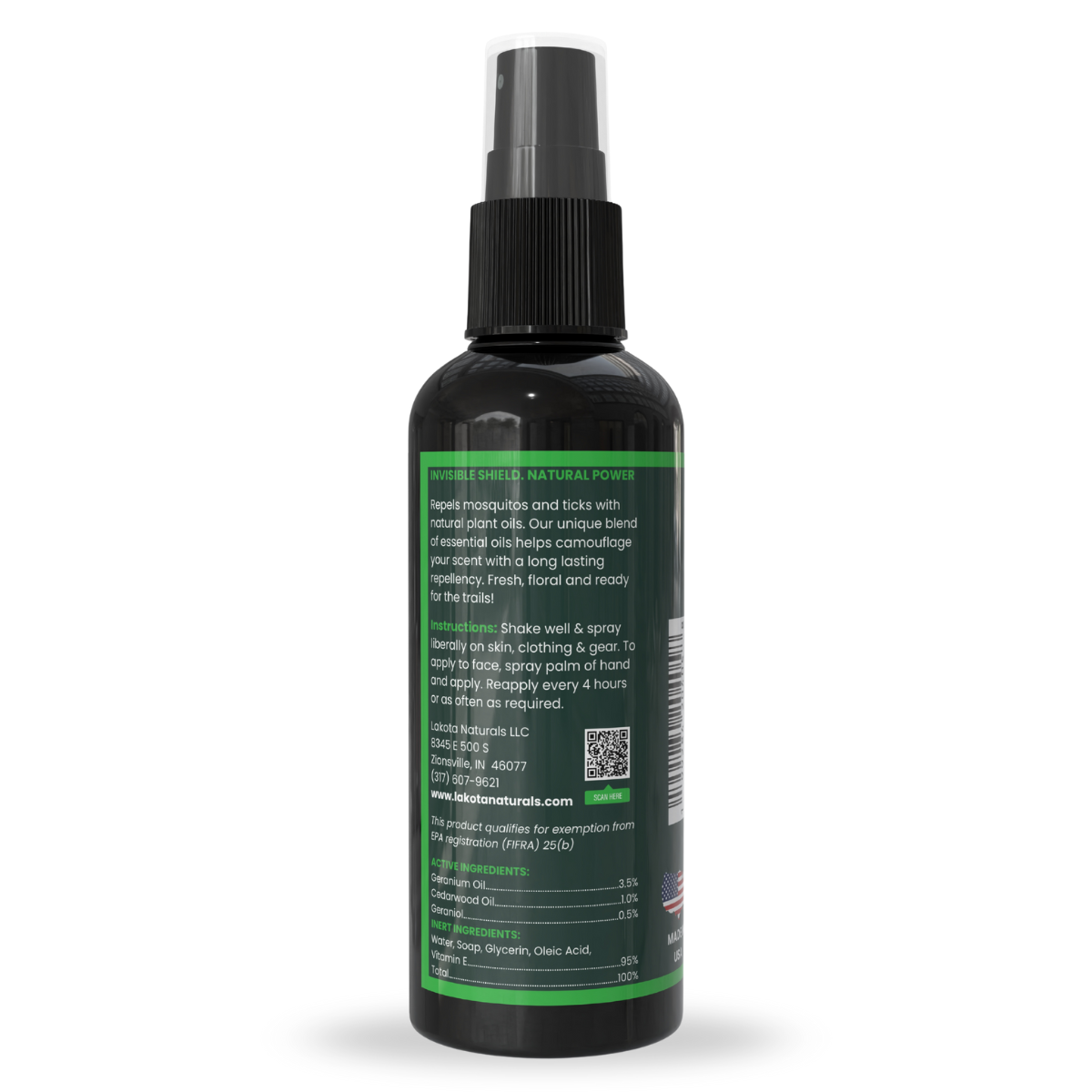 MOSQUITO & TICK REPELLENT SPRAY, ROSE GERANIUM - 4 OZ
