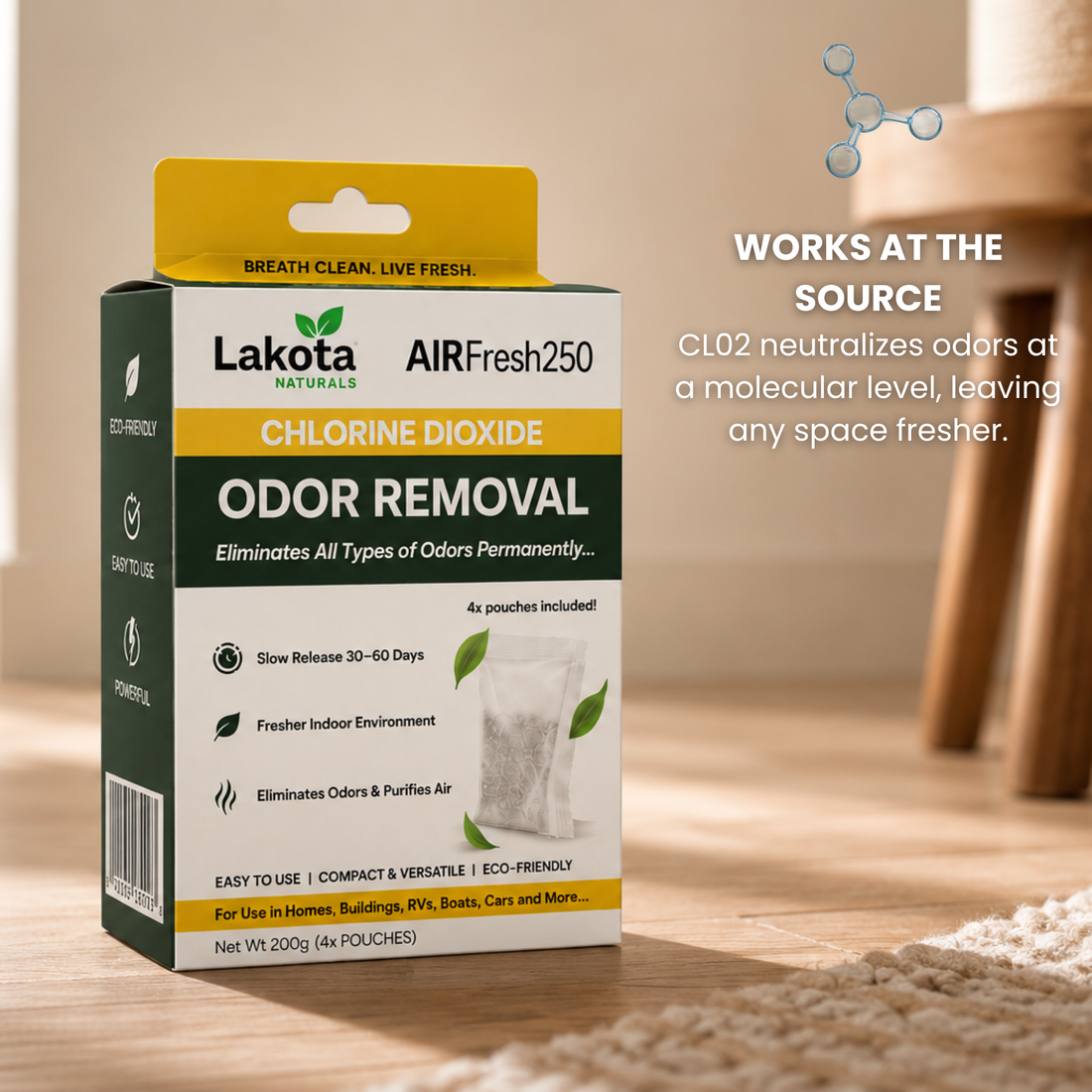 Meet AIRFresh250™ Slow Release Air Purifying Pouches