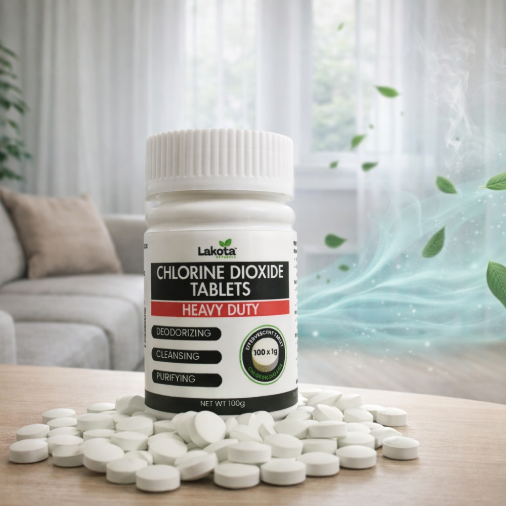 HEAVY DUTY ODOR REMOVAL CHLORINE DIOXIDE TABLETS - 500 x 1G (1.1 LB)