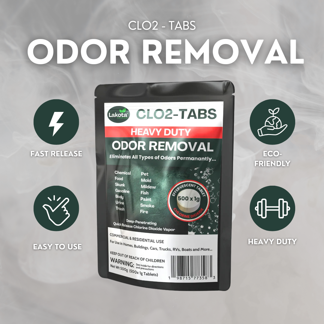 HEAVY DUTY ODOR REMOVAL CHLORINE DIOXIDE TABLETS - 500 x 1G (1.1 LB)