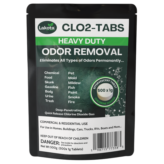 CLO2-TABS Odor Eliminating Chlorine Dioxide Tablets - 500 x 1g (1.1 Pound) Best Value!
