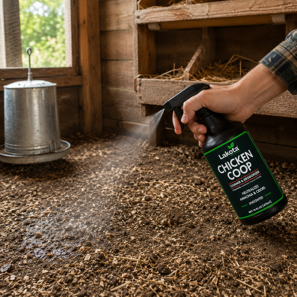 CHICKEN COOP CLEANER & DEODORIZER SPRAY, UNSCENTED - 16OZ