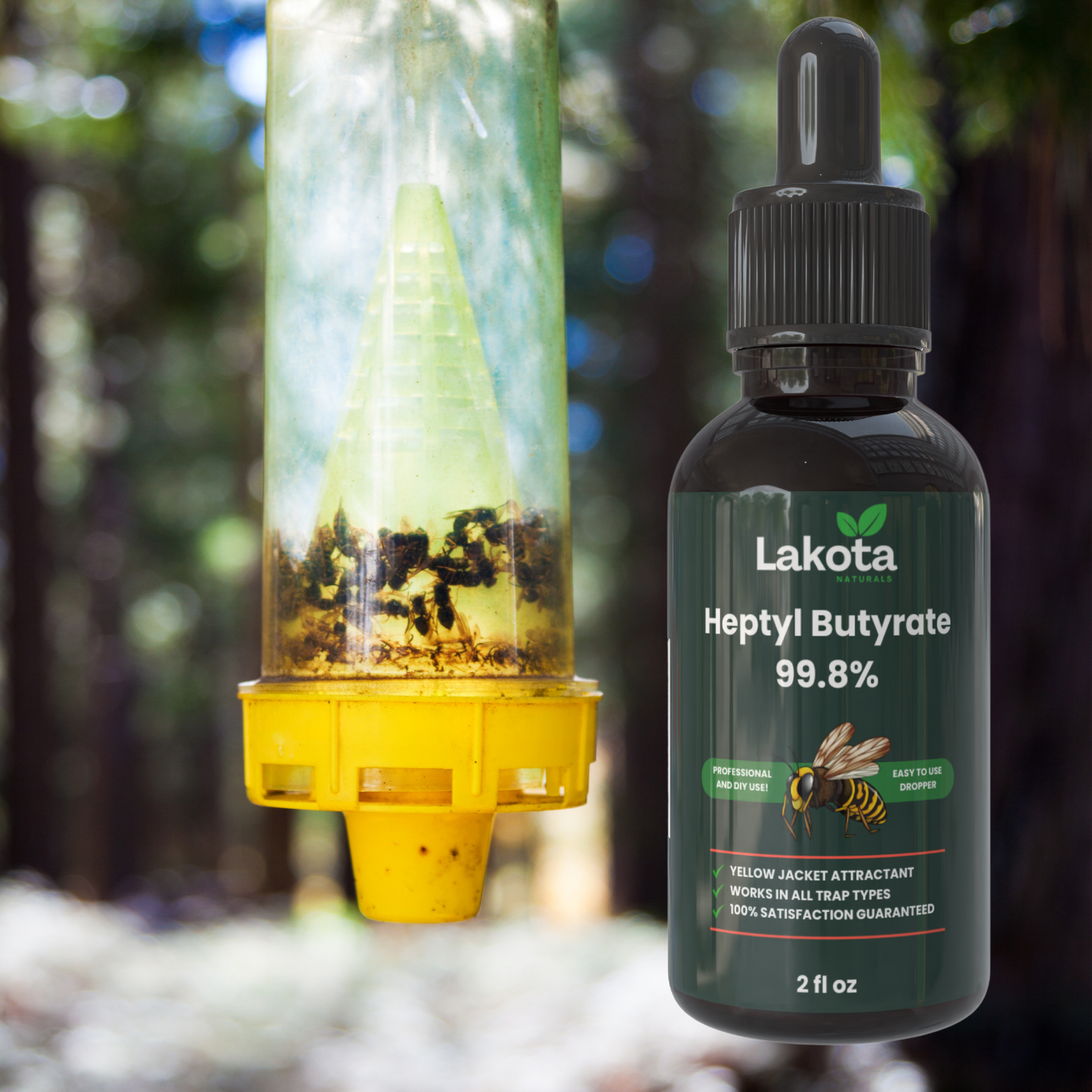 HEPTYL BUTYRATE YELLOW JACKET WASP ATTRACTANT - 2 OZ