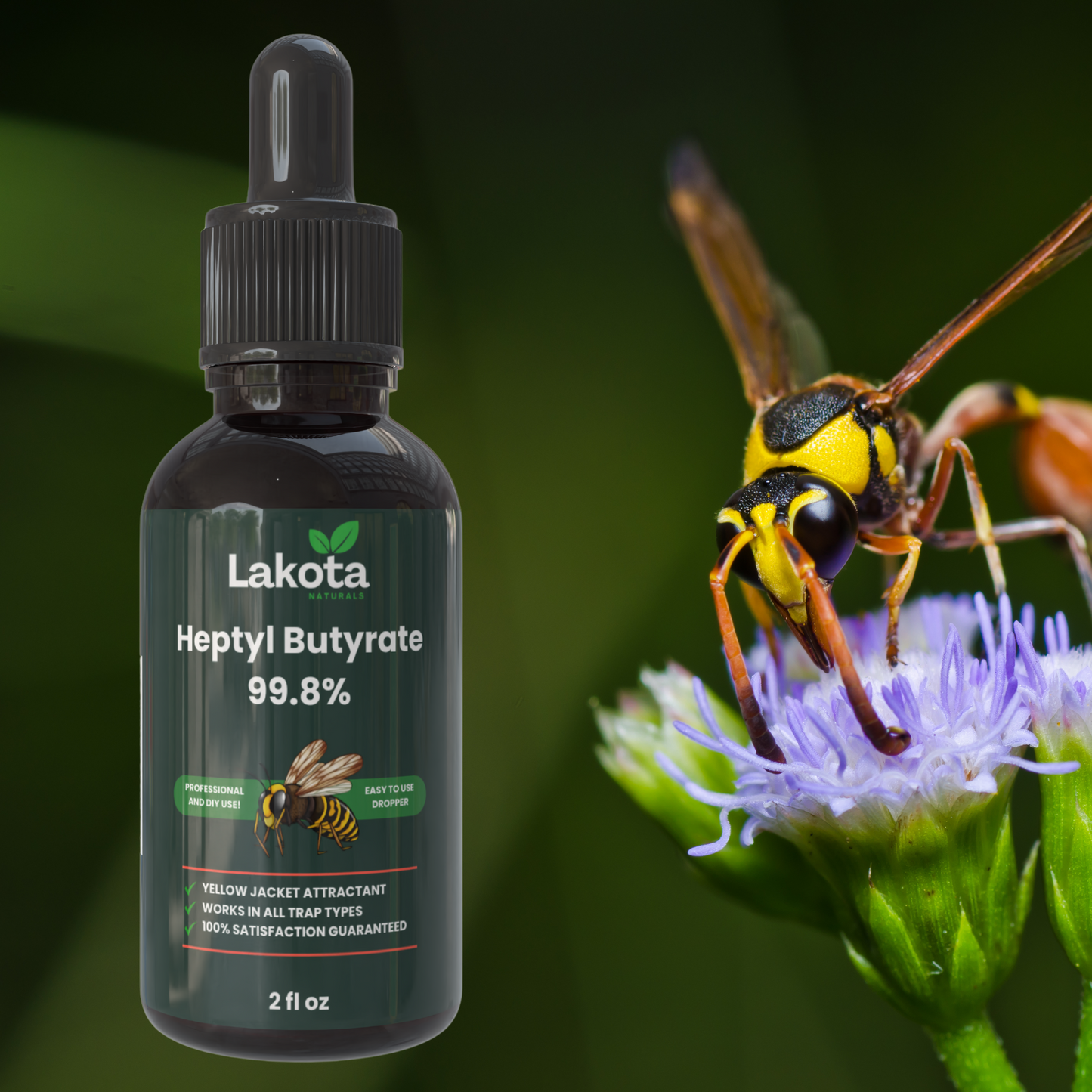 HEPTYL BUTYRATE YELLOW JACKET WASP ATTRACTANT - 2 OZ