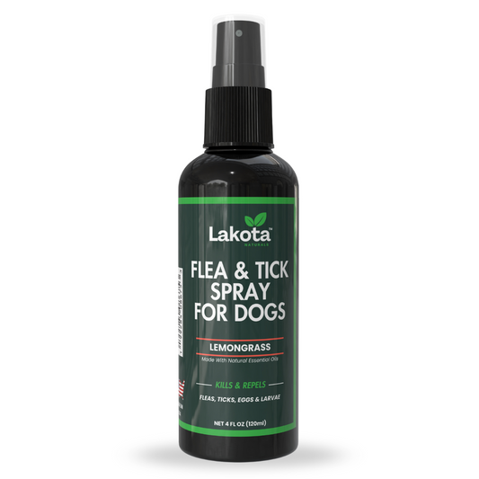 FLEA & TICK SPRAY FOR DOGS, LEMONGRASS - 4 OZ