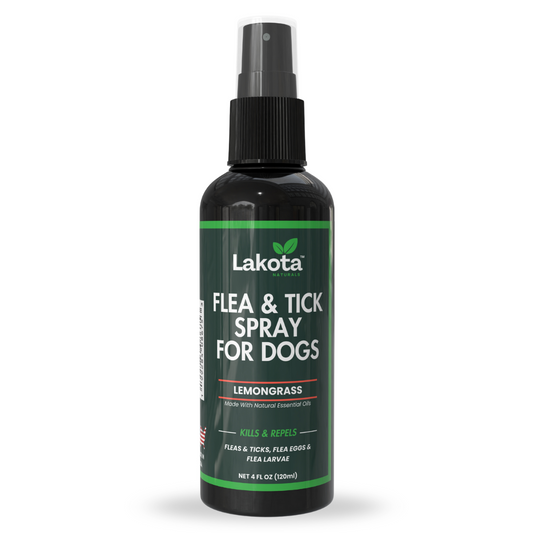 FLEA & TICK SPRAY FOR DOGS, LEMONGRASS - 4 OZ
