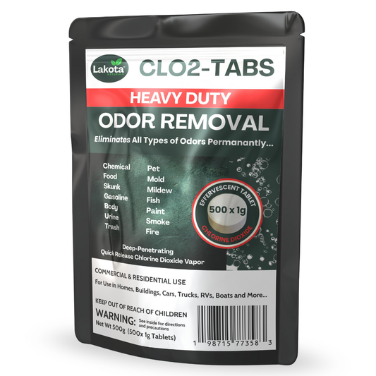 HEAVY DUTY ODOR REMOVAL CHLORINE DIOXIDE TABLETS - 500 x 1G (1.1 LB)