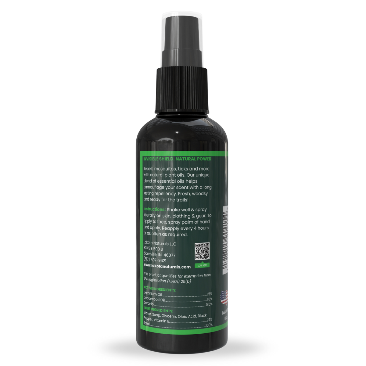 MOSQUITO & TICK REPELLENT SPRAY, HERBAL WOODS - 4 OZ