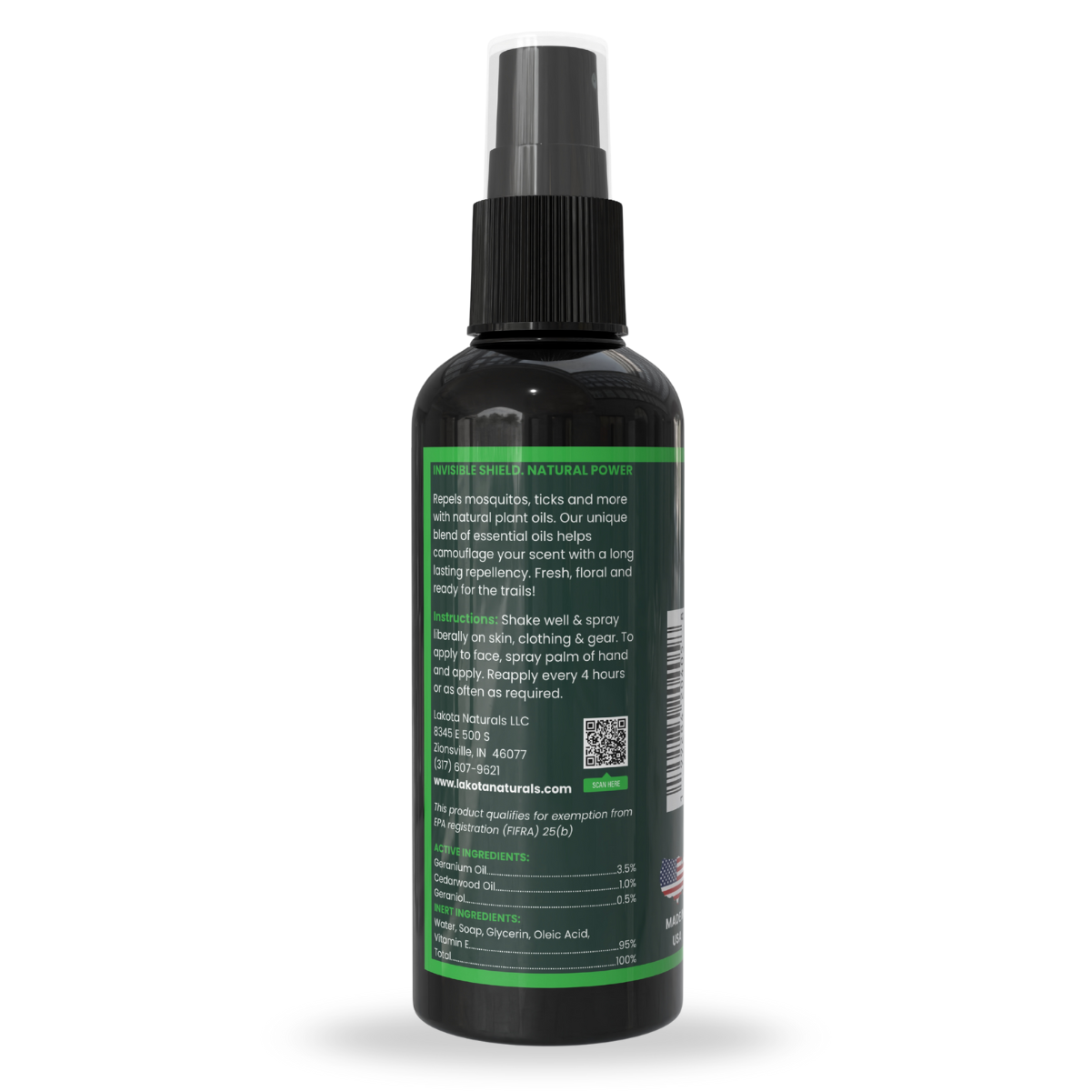 MOSQUITO & TICK REPELLENT SPRAY, ROSE GERANIUM - 4 OZ