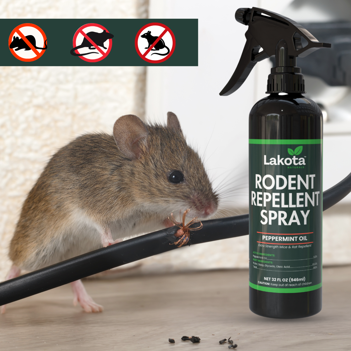 RODENT REPELLENT SPRAY - 32 OZ – Lakota Naturals
